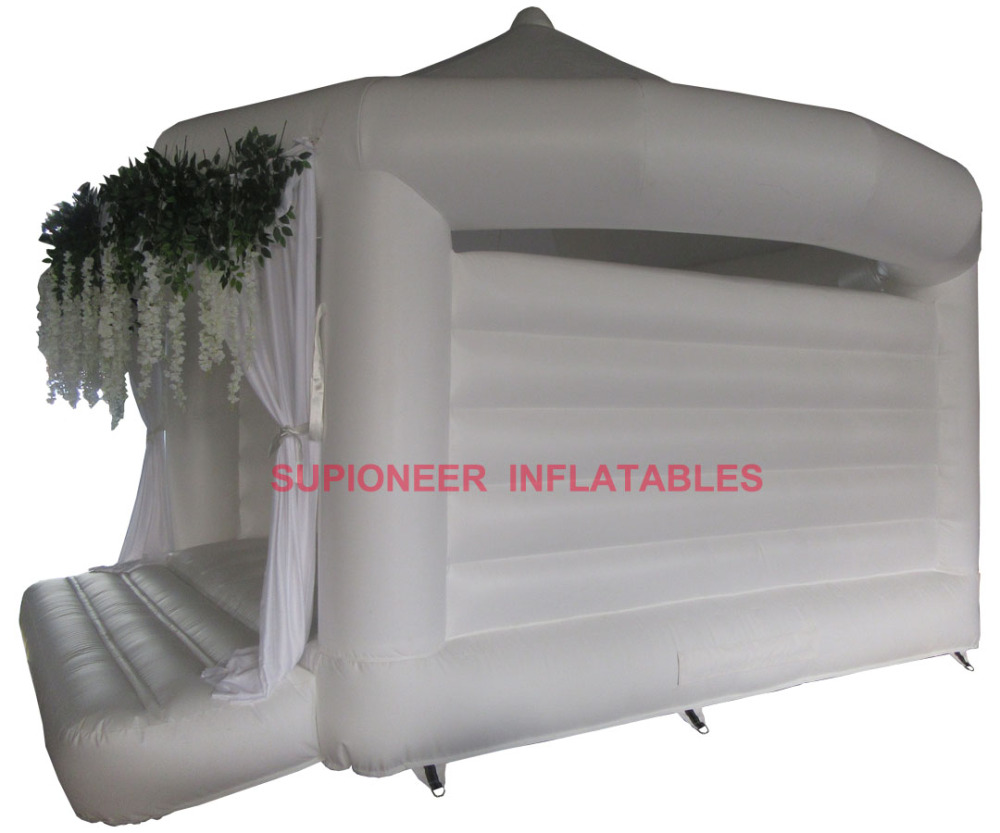 White Wedding Bouncer With Flowers & Curtain,  BC-810192