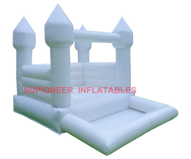 Inflatable White Bouncer with Pool, WH-119