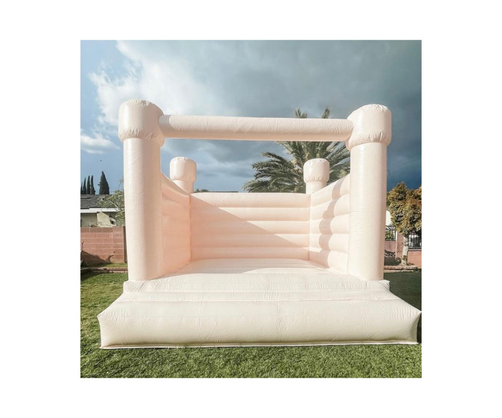 Macaron Pastel Beige Wedding Bounce House, WH-125
