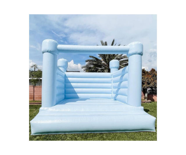 Macaron Pastel Blue Wedding Bounce House, WH-124