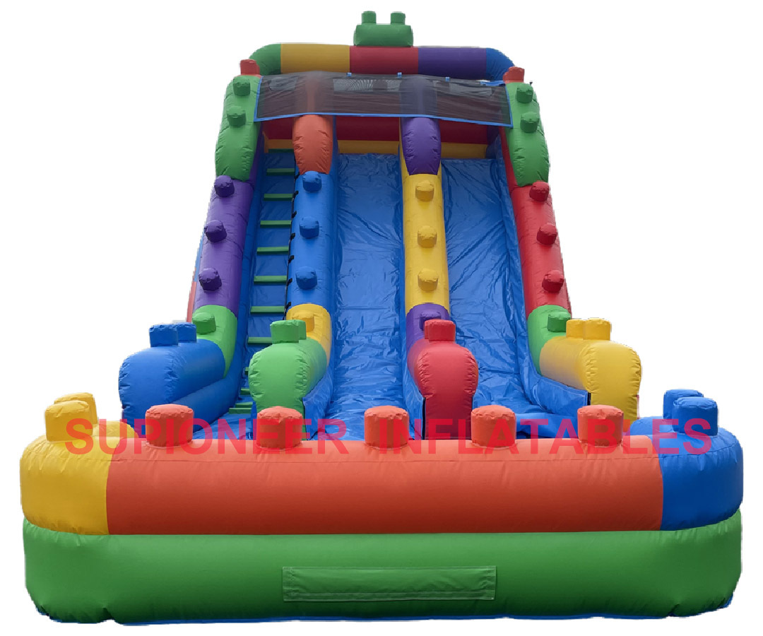 18 Lego Blocks Dual Lane Water Slide, WS-40146