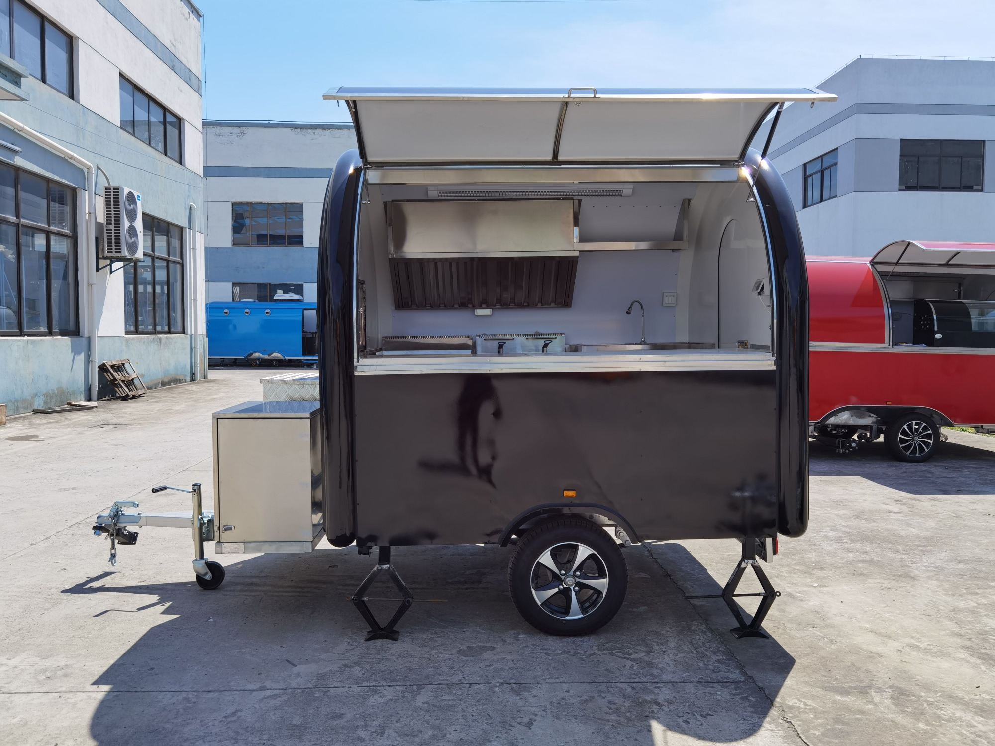 Pasta Food Truck Vending Trailer Hot Dog Vending Cart Mobile Concession Stand