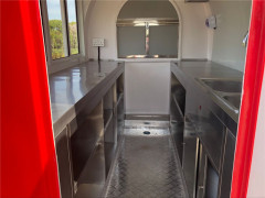 Red Food Truck Mobile Catering Trailer Food Serving Trolley Coffee Mobile Van