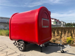 Red Food Truck Mobile Catering Trailer Food Serving Trolley Coffee Mobile Van