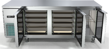 2.0m air cooling undercounter baking tray refrigerator