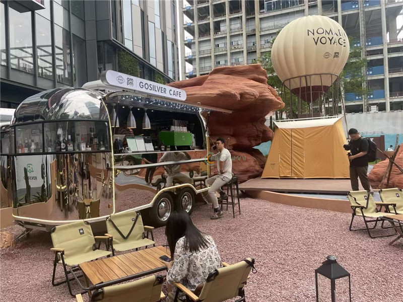 airstream food truck enter a large shopping mall