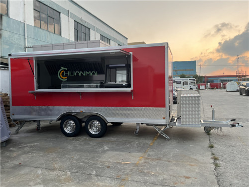 Fast Food Truck Burger Food Trailers 480x210x260cm Red