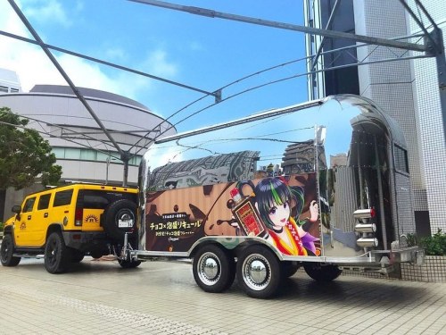 Food trucks promoting beverage brand
