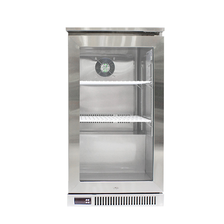 Stainless Steel Bar Fridge Drink Beer Bottle Refrigerator Single Door