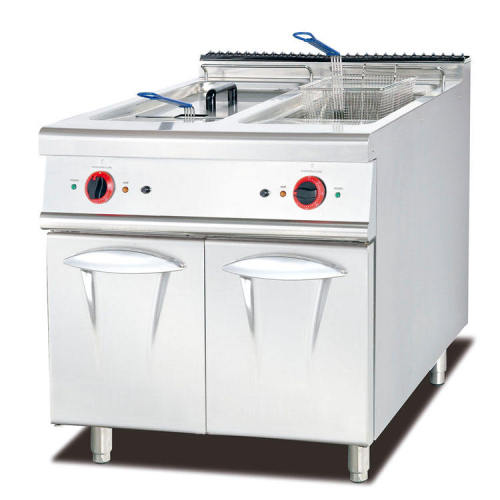 Electric Fryers(2 tanks &amp; 2 baskets) With Cabinet 28L x2 DF-785