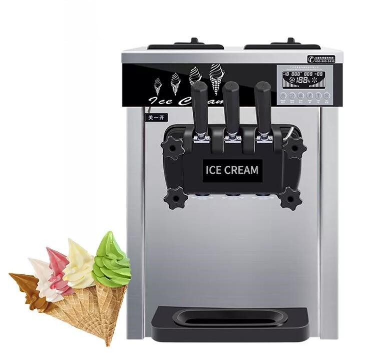 Soft Ice Cream Machine Three Flavors with Air Pump
