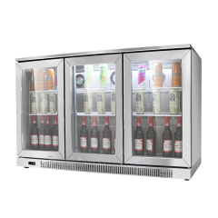 Stainless Steel Bar Fridge Drink Beer Bottle Refrigerator 3 Doors