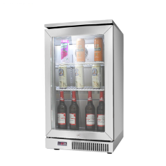 Stainless Steel Bar Fridge Drink Beer Bottle Refrigerator Single Door