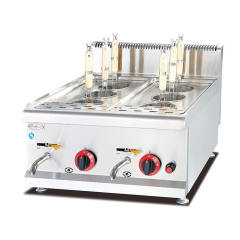 Table Gas Pasta Cooker GH-588Table Gas Pasta Cooker Model: GH-588 Size: 600x650x480mm BTU: 34000 Gas source: LPG Weight: 25kg