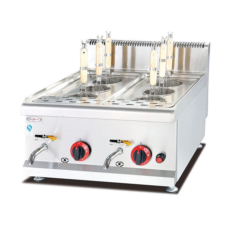 Table Gas Pasta Cooker GH-588Table Gas Pasta Cooker Model: GH-588 Size: 600x650x480mm BTU: 34000 Gas source: LPG Weight: 25kg