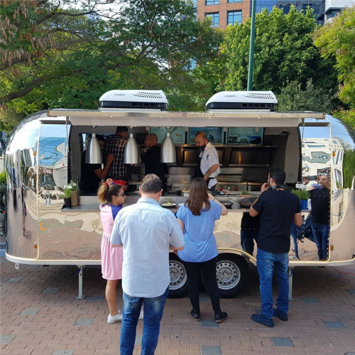 Food trucks participating in a television program taping