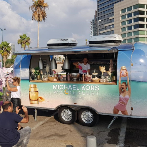 A branded promotional food truck