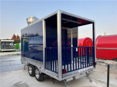 Blue Food Truck Coffee Food Trailers with Balcony 380x210x260cm