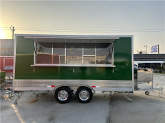 Green Food Truck Burger Food Trailers 480x210x260cm