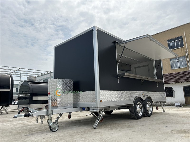 Black Square Food Truck, Coffee Food Trailers, Burger Catering Trailers
