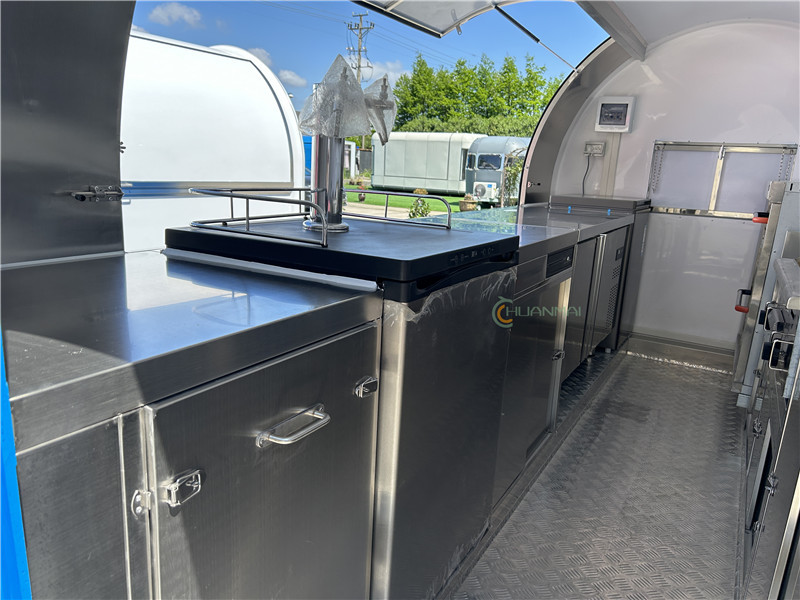 Food Truck Food Trailer 400cm Deep Blue