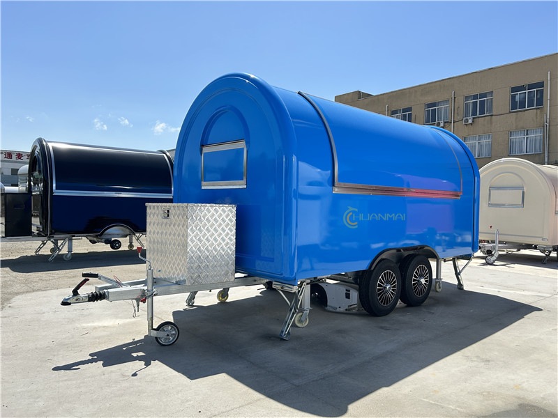 Food Truck Food Trailer 400cm Deep Blue