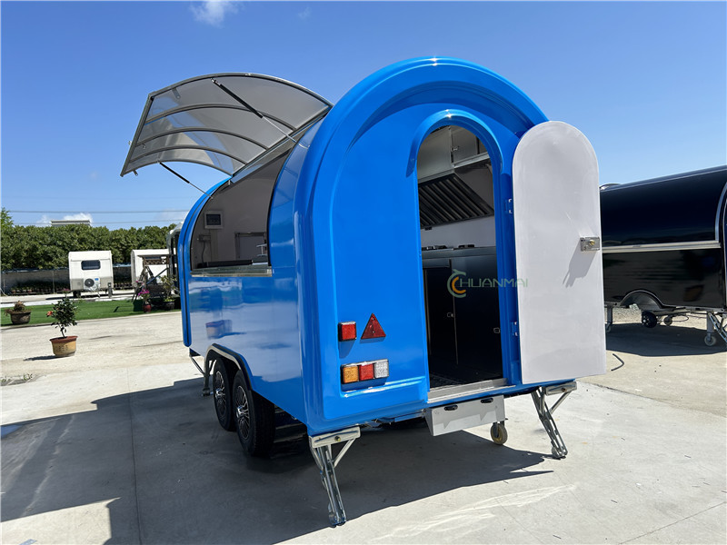 Food Truck Food Trailer 400cm Deep Blue