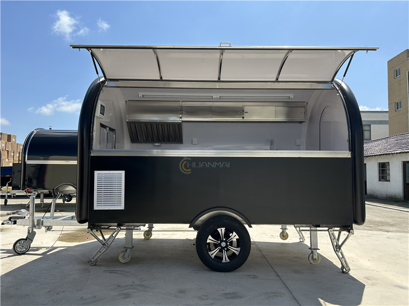 Food Trailer Food Truck Black 340cm