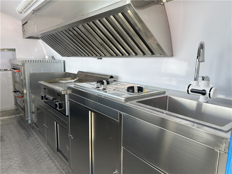 Food Truck Food Trailer 400cm Deep Blue