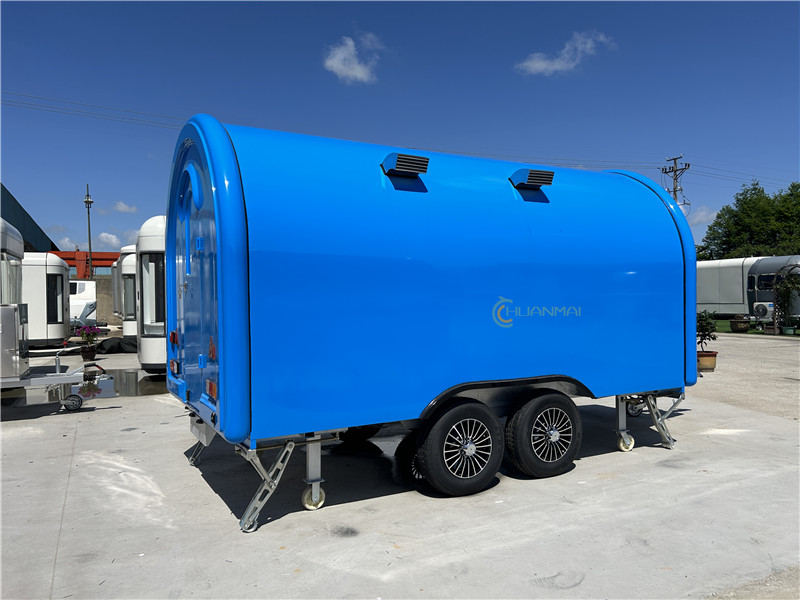 Food Truck Food Trailer 400cm Deep Blue