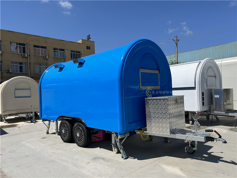Food Truck Food Trailer 400cm Deep Blue