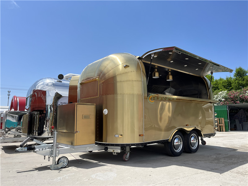 Gold Coffee Food Trailer Burger Food Truck