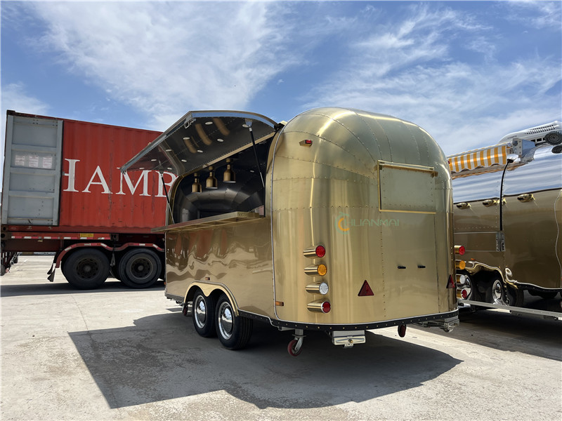 Gold Coffee Food Trailer Burger Food Truck