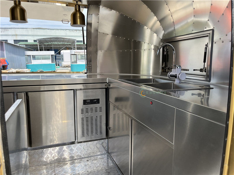 Gold Coffee Food Trailer Burger Food Truck