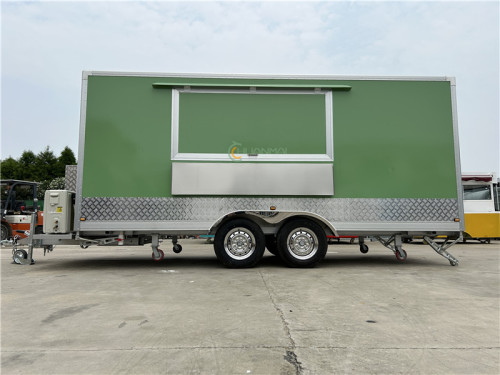 Green Food Trailer Box Food Truck 480cm