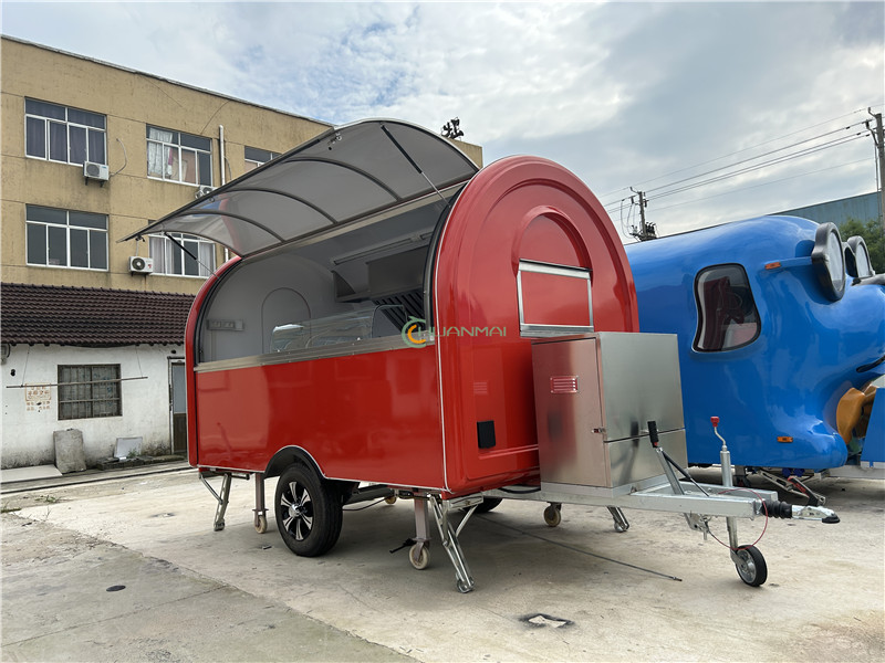 340cm Red Food Trailer Food Truck
