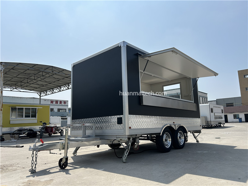 Black Food Truck Food Trailer 400cm