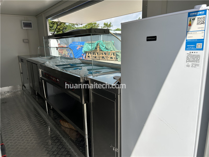 Blue Food Trailer Box Food Truck 480cm