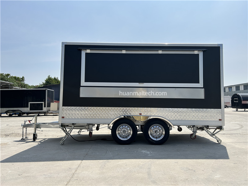 Black Food Truck Food Trailer 400cm