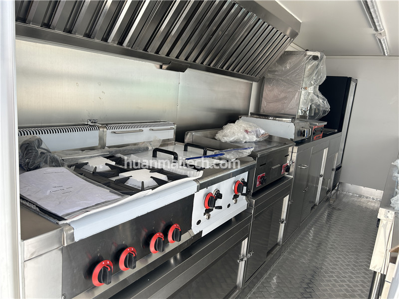 Blue Food Trailer Box Food Truck 480cm