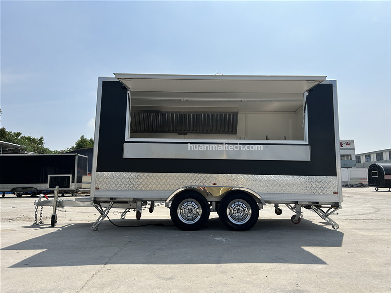 Black Food Truck Food Trailer 400cm