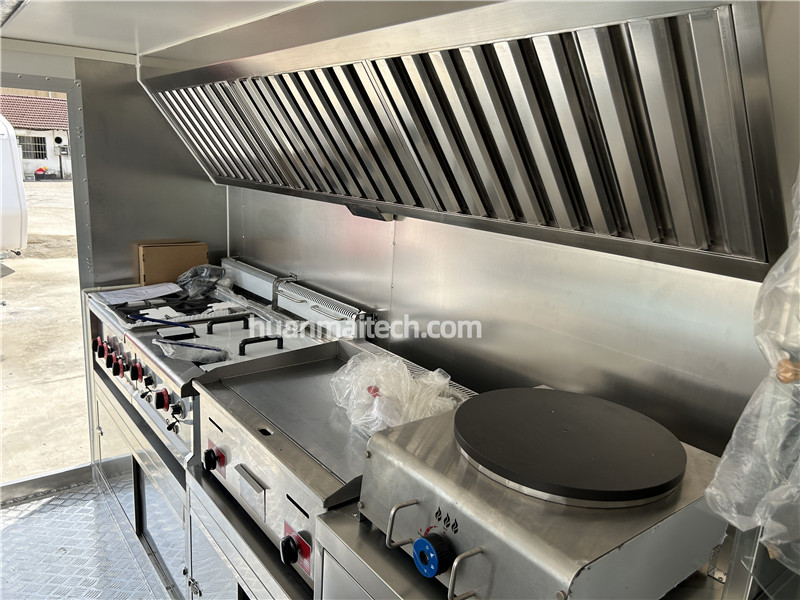 Blue Food Trailer Box Food Truck 480cm