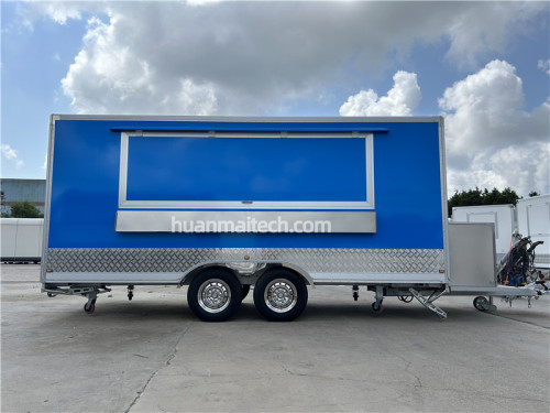 Blue Food Trailer Box Food Truck 480cm