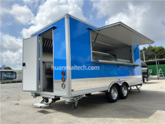 Blue Food Trailer Box Food Truck 480cm