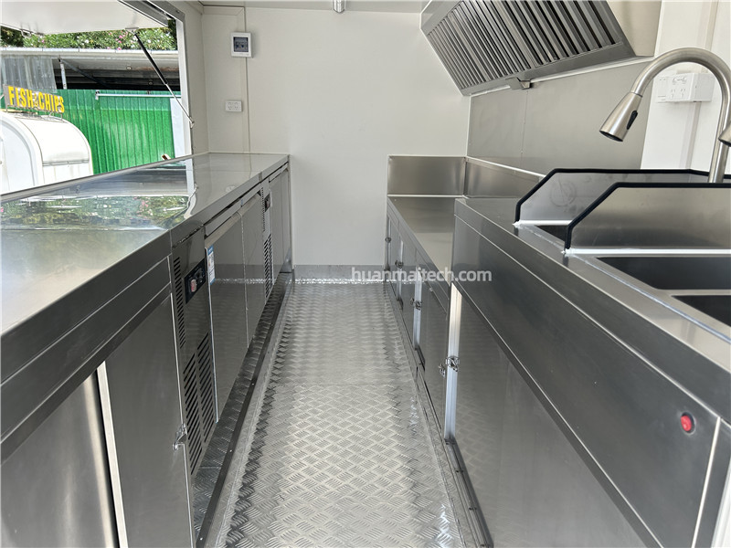 Black Food Truck Food Trailer 400cm