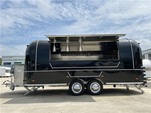 Black Airstream Food Trailer Food Truck 580cm