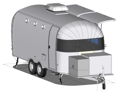 Ice Cream Food Trailer, Grill Food Truck