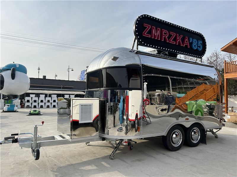 450cm Airstream Food Trailer – Custom Stainless Kitchen for European Street Food Business
