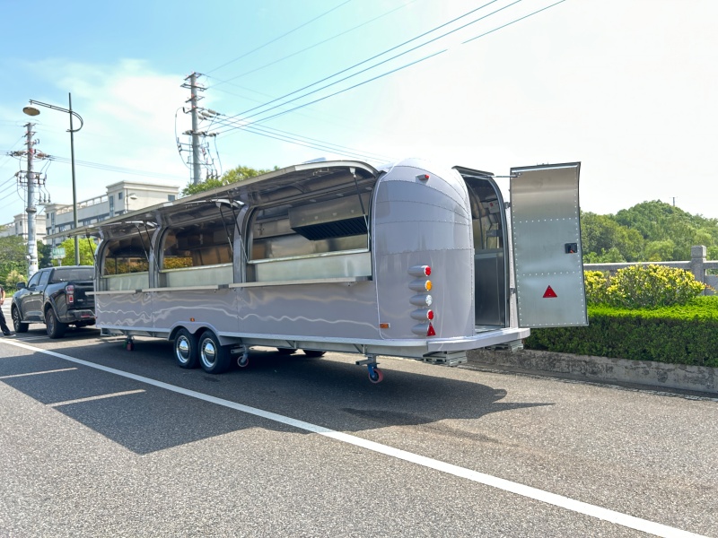 Grey Airstream Style 900cm Mobile Food Trailer | Fully Equipped Catering Trailer