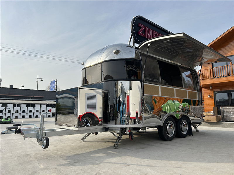 450cm Airstream Food Trailer – Custom Stainless Kitchen for European Street Food Business